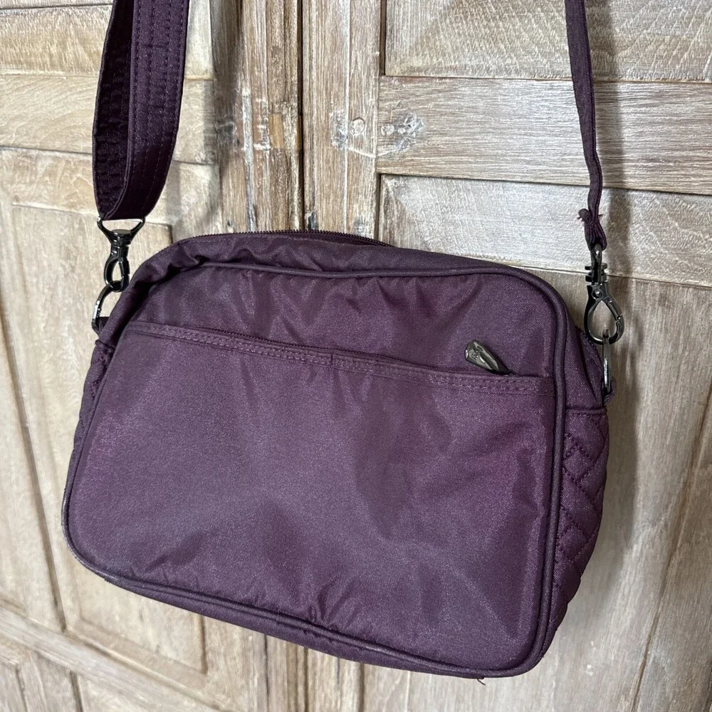Lug Carousel XL Crossbody Bag Wine Burgundy Eggplant Purple Quilted RFID